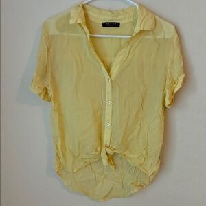 Maven West Yellow Short Sleeve Button Down Shirt